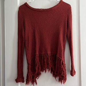 Eri + Ali (Anthropologie) auburn sweater.